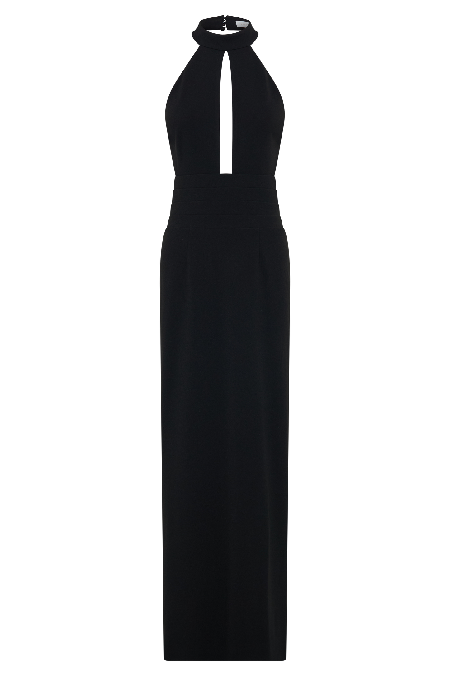Elan Stretch Crepe Maxikleid - Schwarz