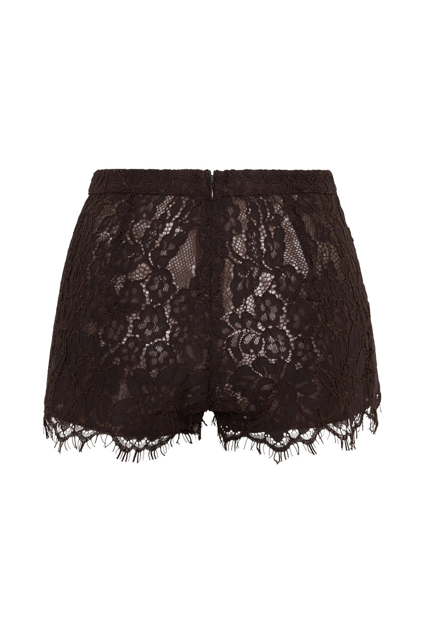 Gigi Spitzen-Mini-Shorts - Dunkle Schokolade