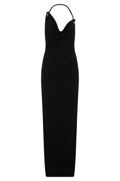 Gracie Halter Maxi Kleid - Schwarz