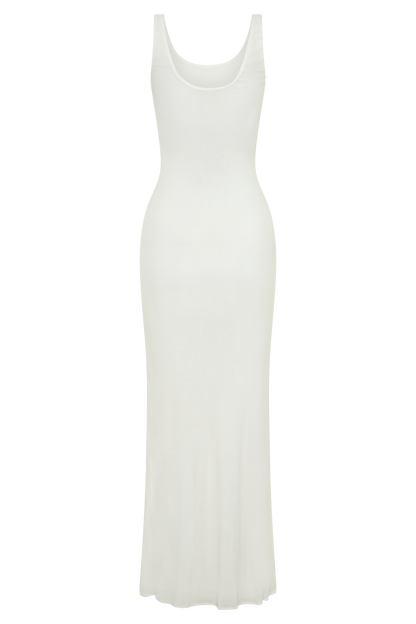 Gwenaelle Scoop Neck Jersey Maxi Kleid - Weiß