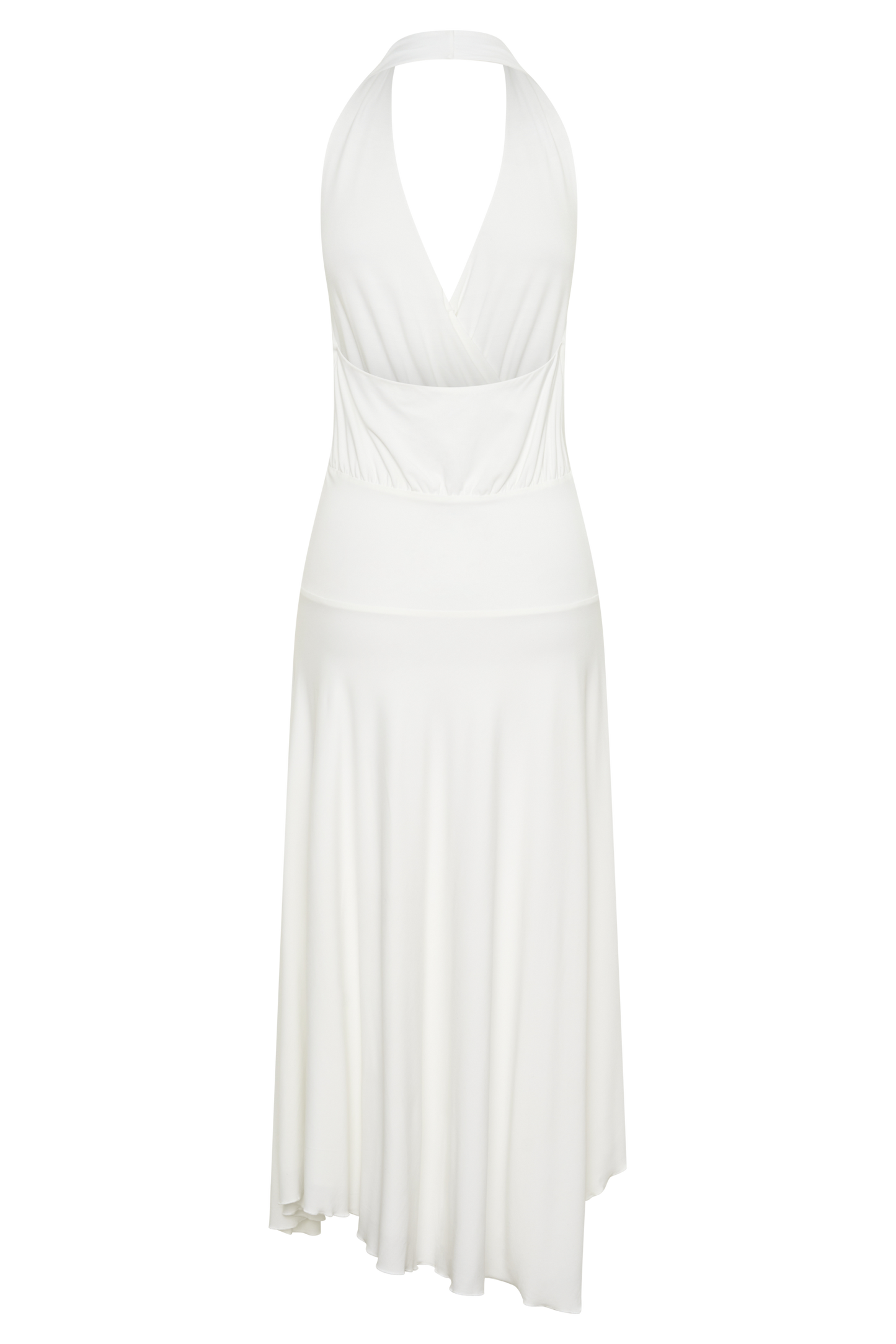 Krish Hankie Halter Midi Kleid - Weiß