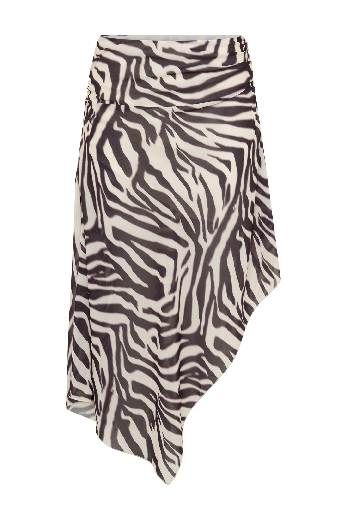 Lana Chiffon Midi Rock - Abstrakter Zebra Druck