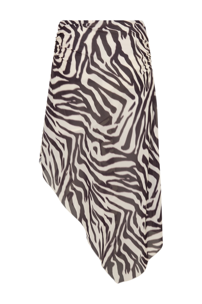 Lana Chiffon Midi Rock - Abstrakter Zebra Druck