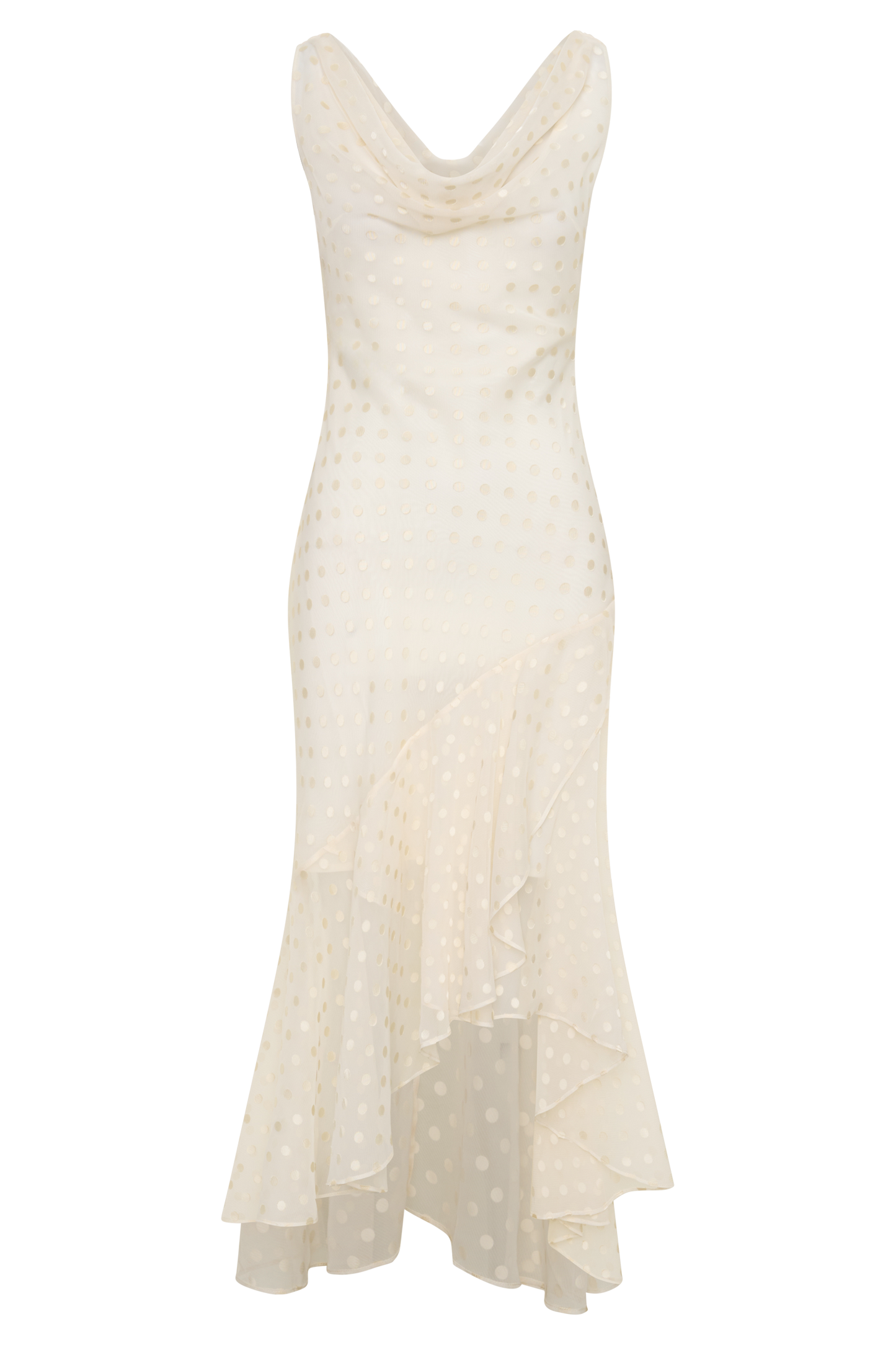 Lilah Devore Midi Kleid - Elfenbein