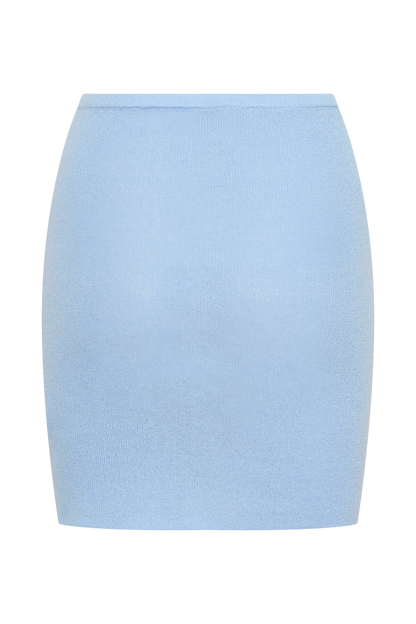 Loura Mid Rise Strick Minirock - Kornblumenblau