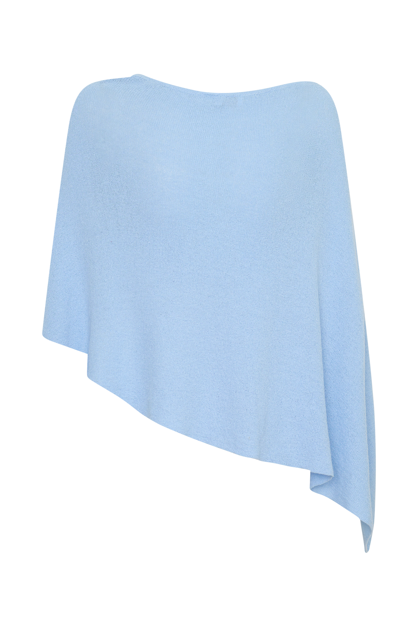 Loura One Shoulder Strick-Cape-Top - Kornblumenblau