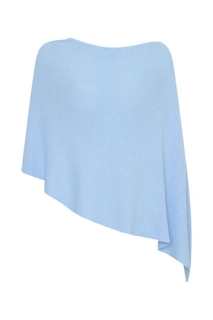 Loura One Shoulder Strick-Cape-Top - Kornblumenblau