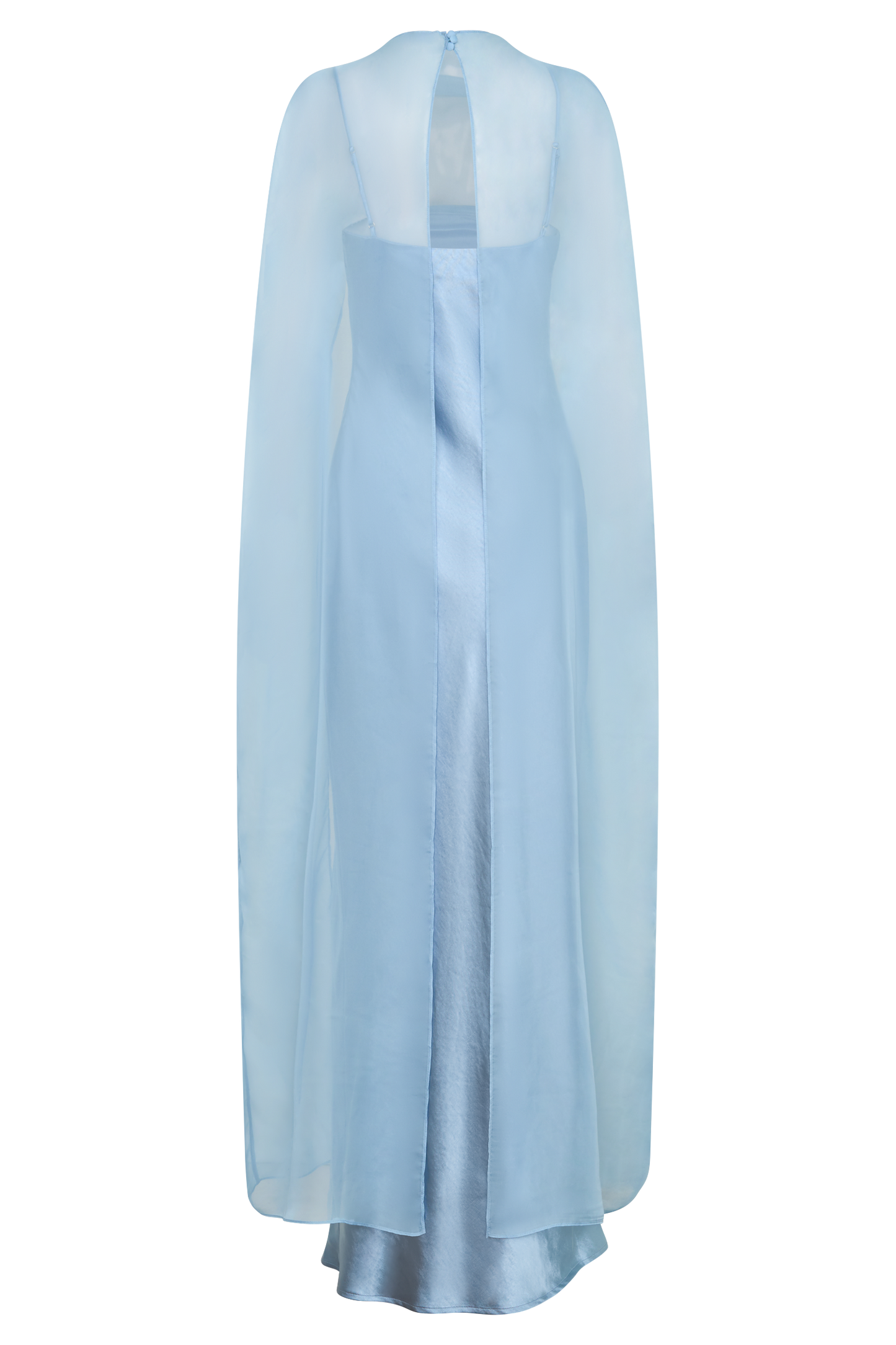 Martinne Chiffon-Cape Maxikleid - Arktisblau