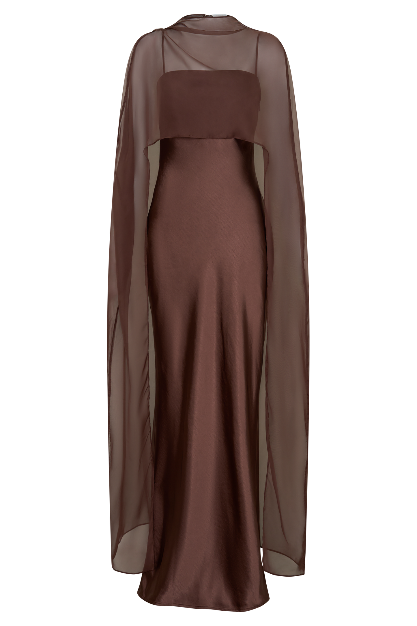 Martinne Chiffon Cape Maxikleid - Mocha