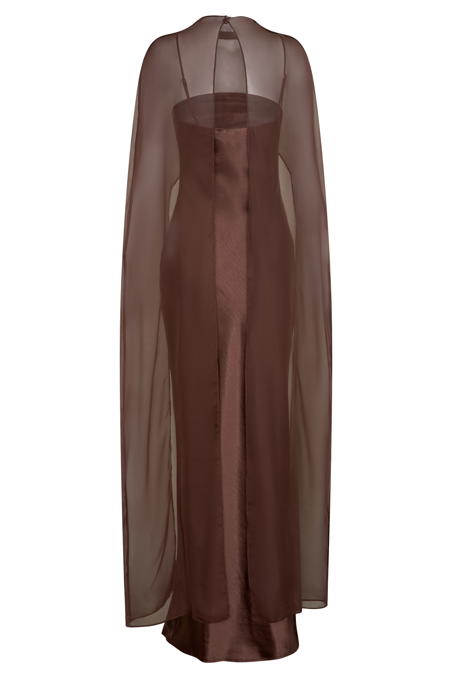 Martinne Chiffon Cape Maxikleid - Mocha