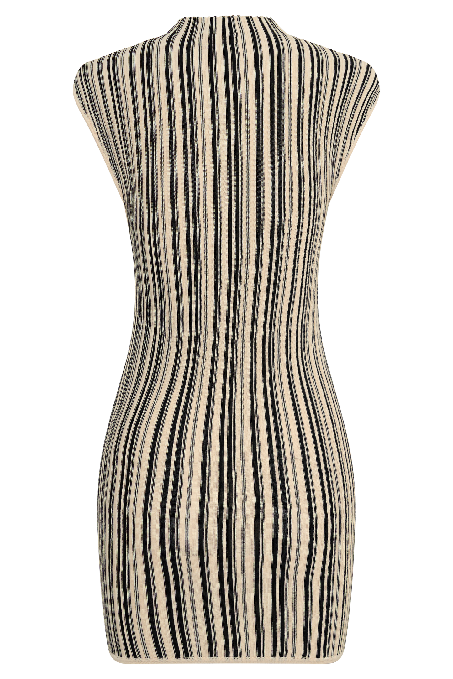 Meggie Gestreiftes Ärmelloses Mini-Kleid - Schwarz/Elfenbein