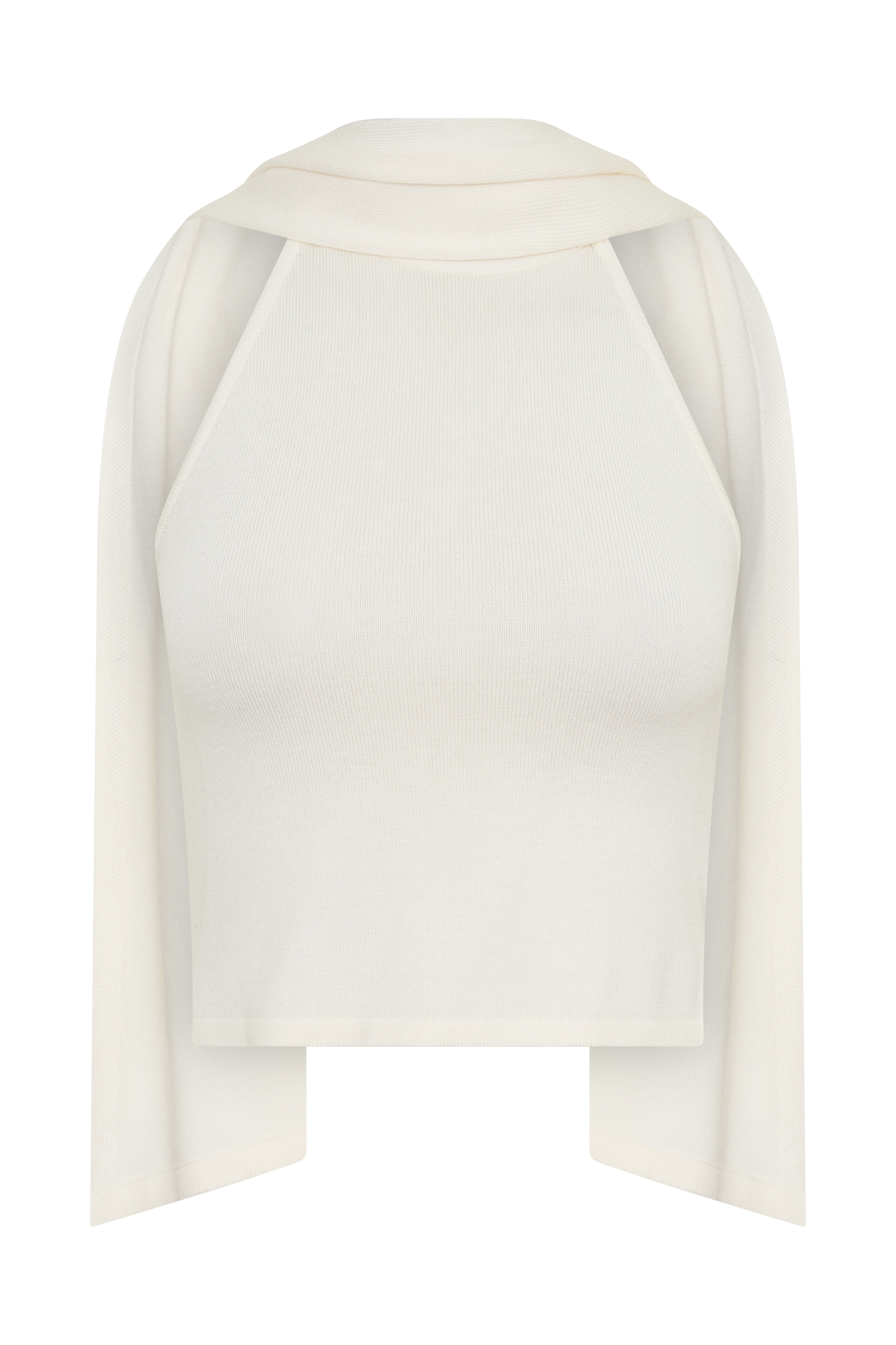 Misty Halter Rückenfreies Stricktop - Elfenbein