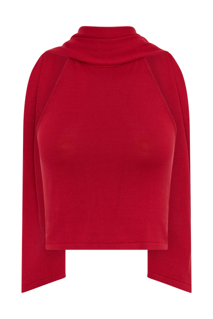Misty Halter Rückenausschnitt Stricktop - Rot