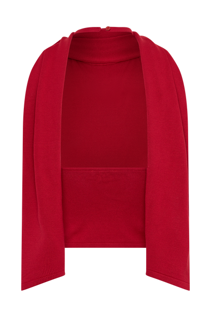 Misty Halter Rückenausschnitt Stricktop - Rot