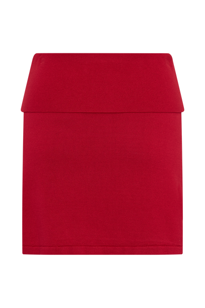 Misty Mid Rise Strick-Minirock - Rot