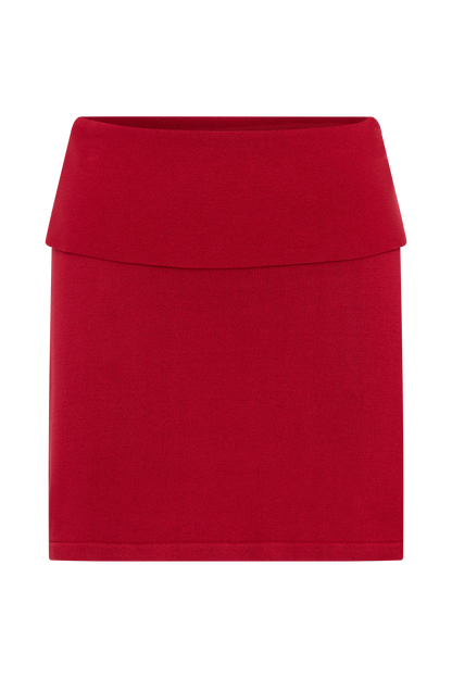 Misty Mid Rise Strick-Minirock - Rot