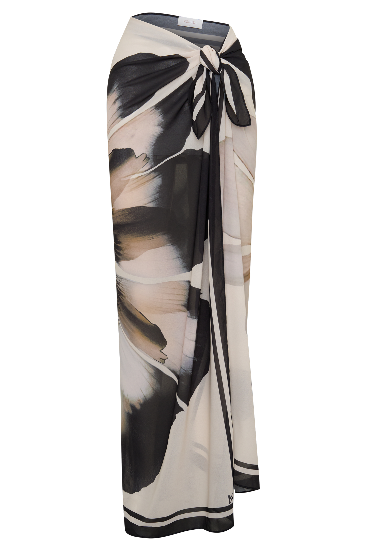 Noa Chiffon Schal Sarong - Elfenbeinfarbener Floralprint