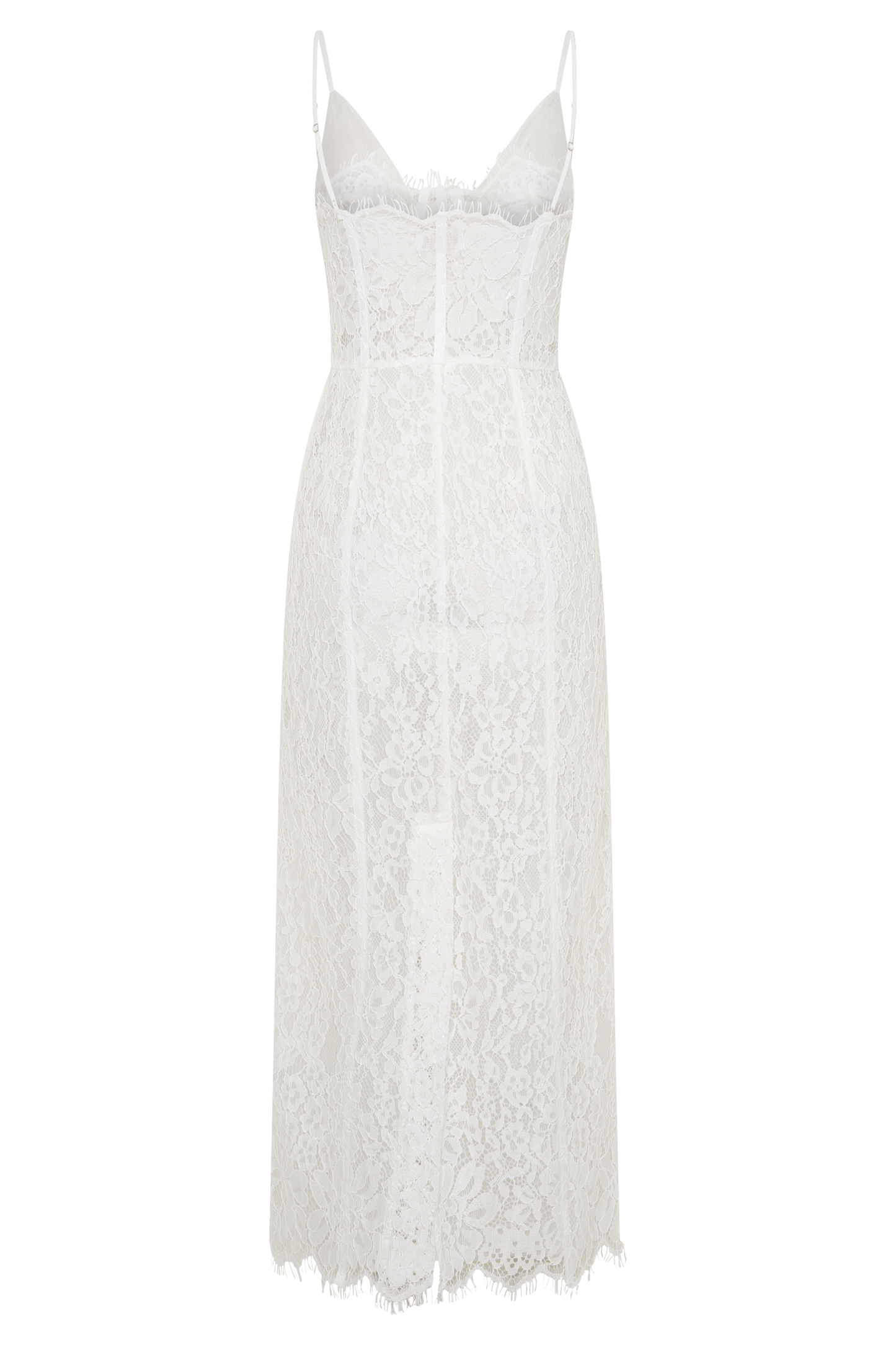 Ottilie Spitzen- und Mesh-Midikleid - Weiß