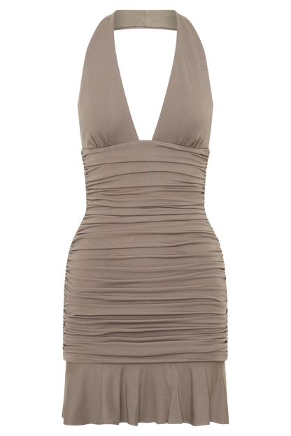 Peregrine Modal Halter Mini Kleid - Neutral
