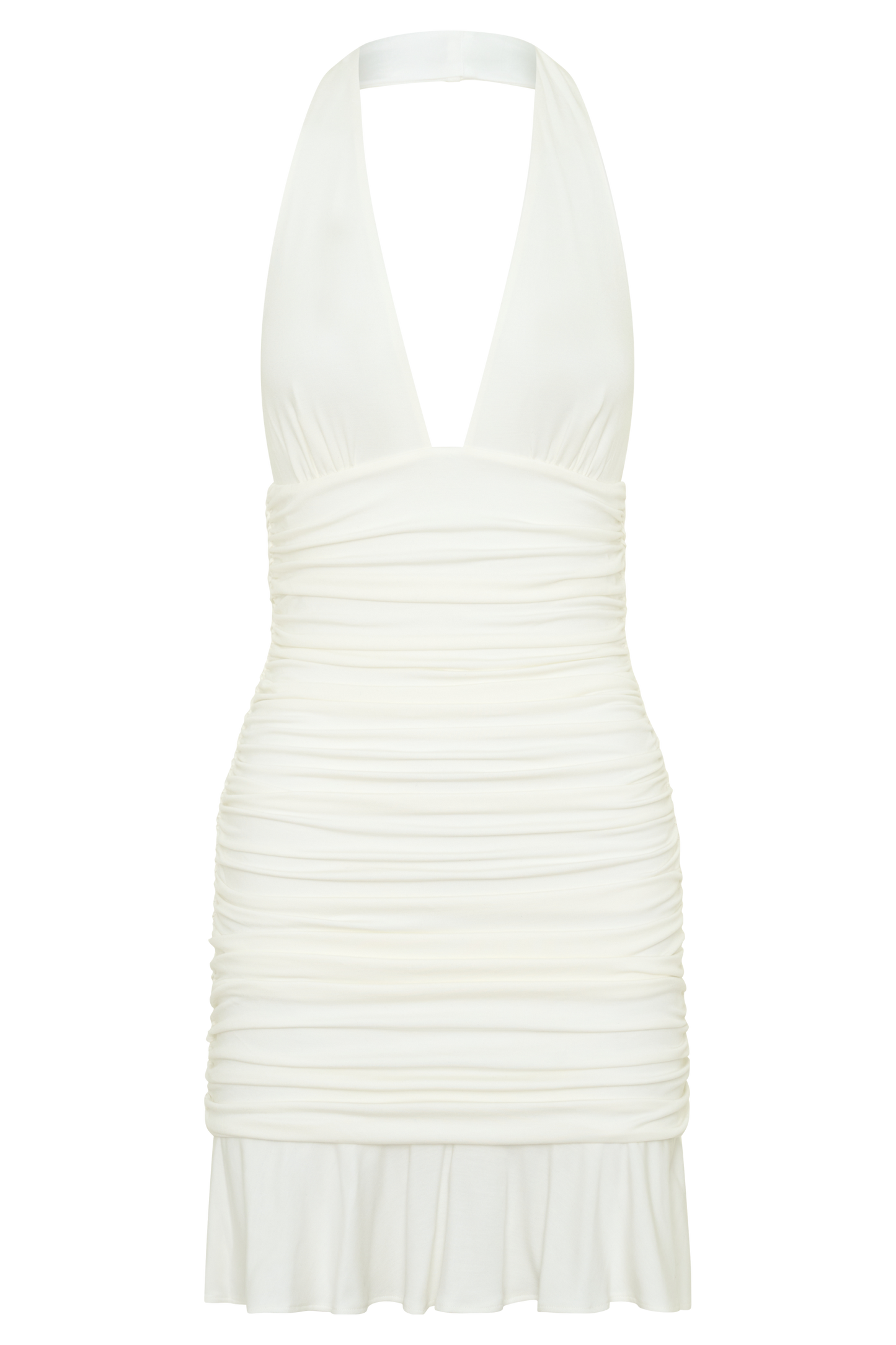 Peregrine Modal Halter Mini Kleid - Elfenbein