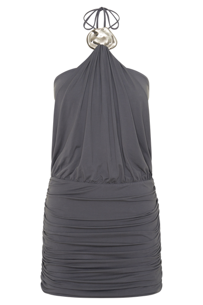 Sade Halter mit Hardware Mini-Kleid - Grau