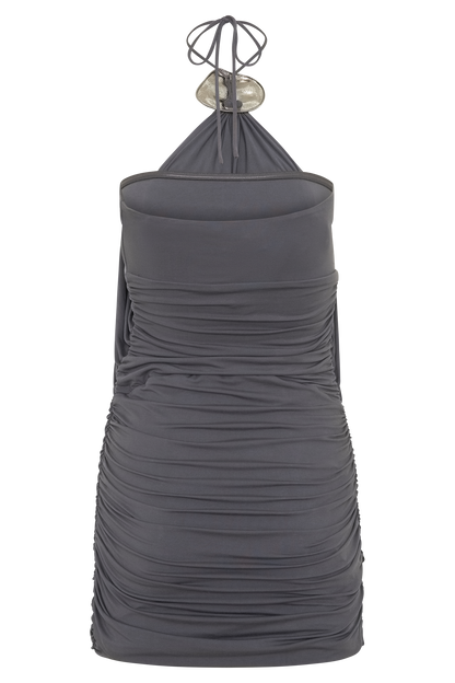 Sade Halter mit Hardware Mini-Kleid - Grau