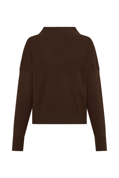 Stanley Rippstrick Hoher Kragen Pullover - Schokolade