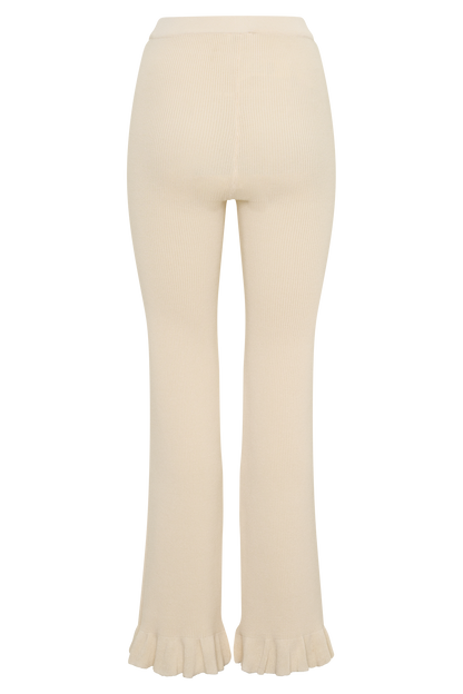Suzie Rippene Flared Pants - Elfenbein