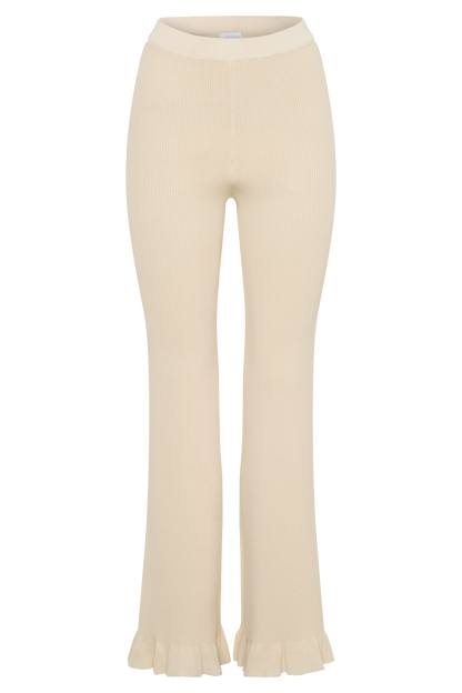 Suzie Rippene Flared Pants - Elfenbein