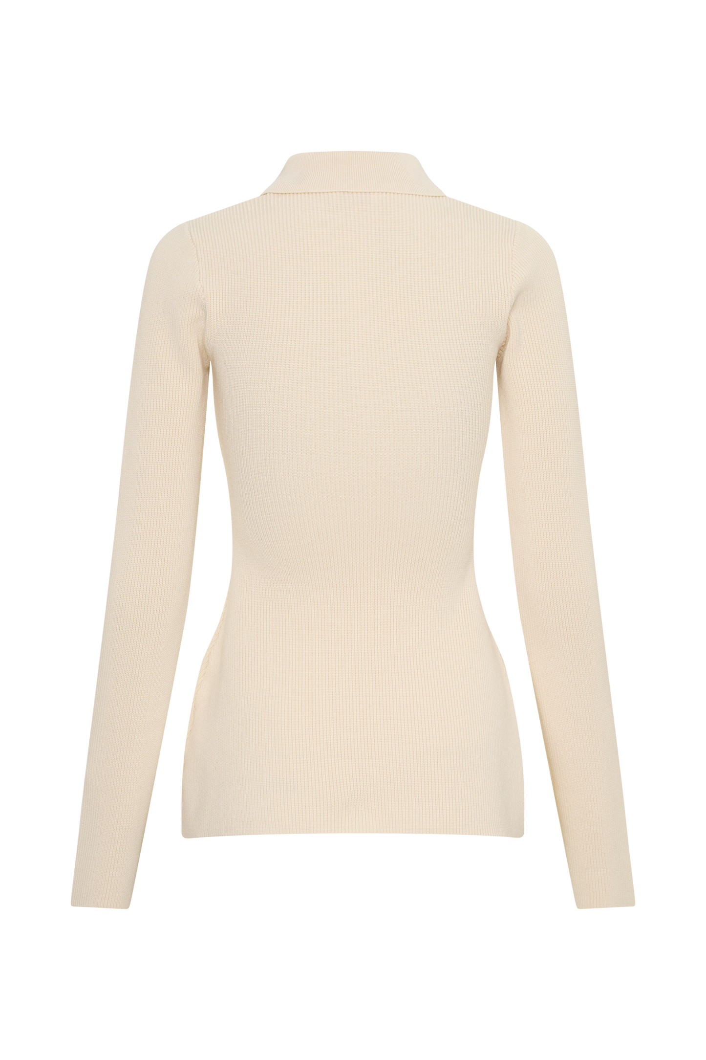 Suzie Ripp Longsleeve Longline Top - Elfenbein
