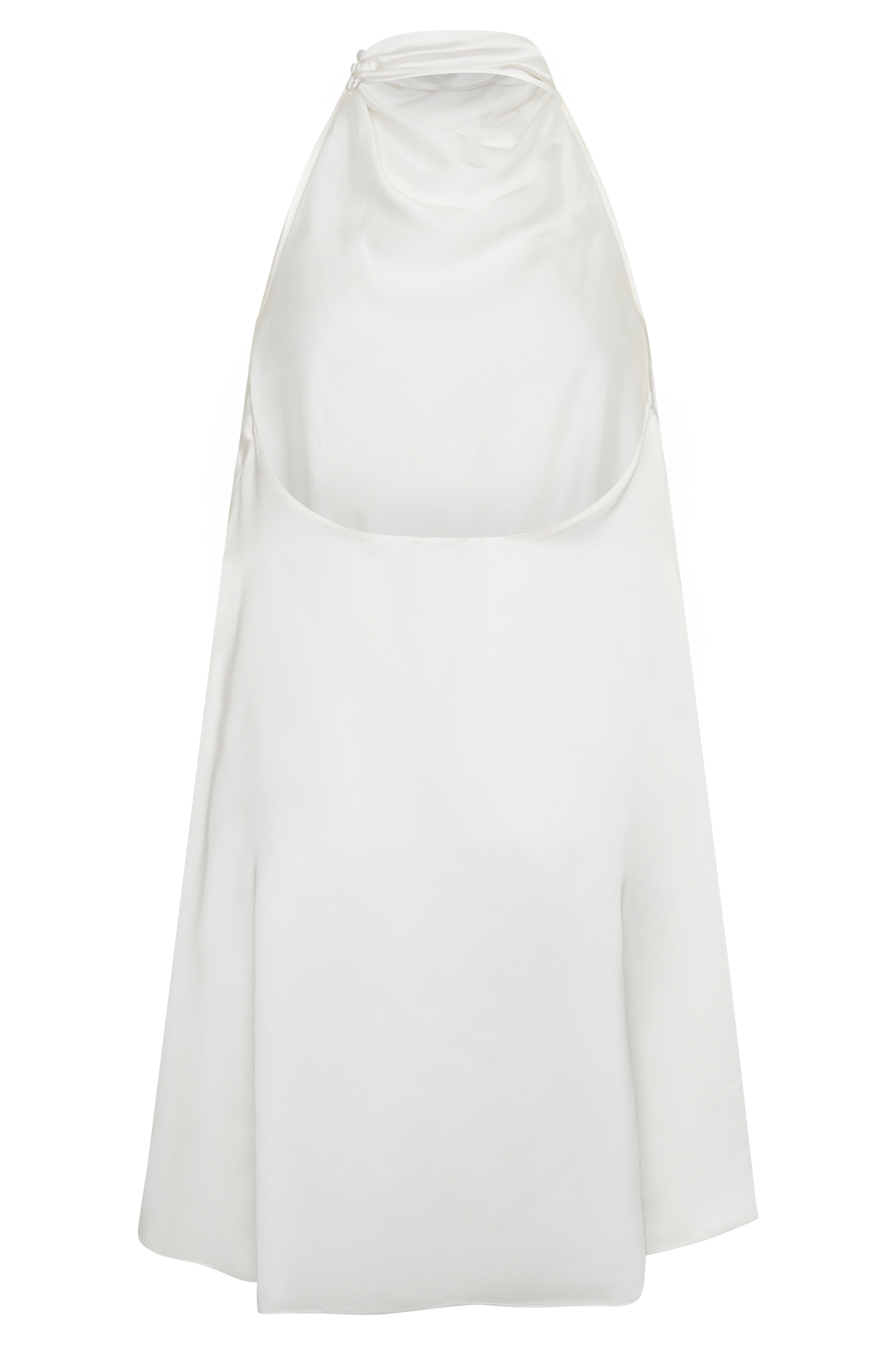 Sydney Asymmetrisches Satin-Halter-Mini-Kleid - Elfenbein