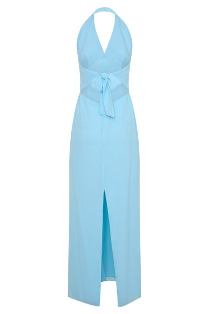 Valentina Chiffon Halter Maxi Kleid - Hellblau