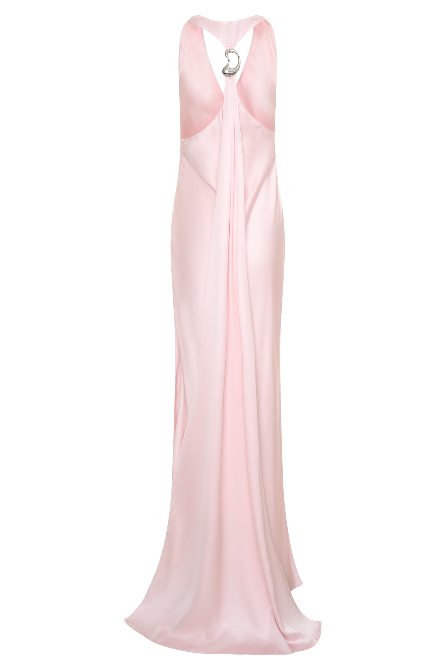 Winnie Halter Satin Maxi Kleid mit Hardware - Zartrosa