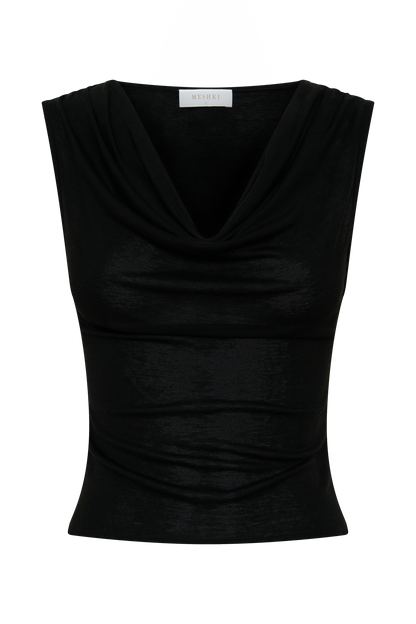 Ciaran Ärmelloses Transparentes Top - Schwarz