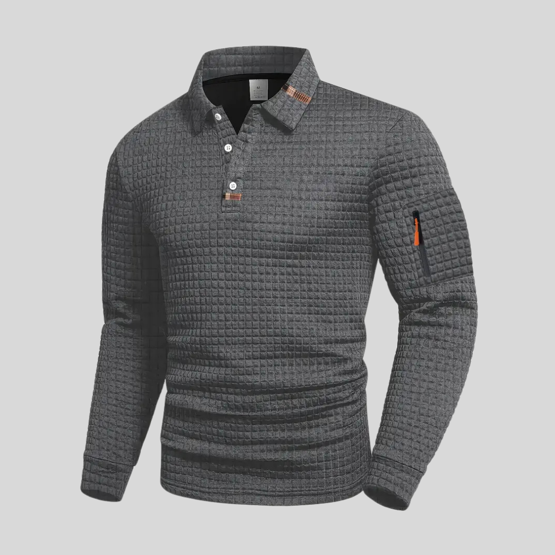 Ephraim | Polo-Shirt mit strukturiertem Stoff und Taschenärmel