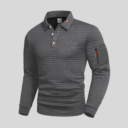 Ephraim | Polo-Shirt mit strukturiertem Stoff und Taschenärmel