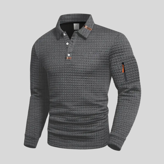 Ephraim | Polo-Shirt mit strukturiertem Stoff und Taschenärmel