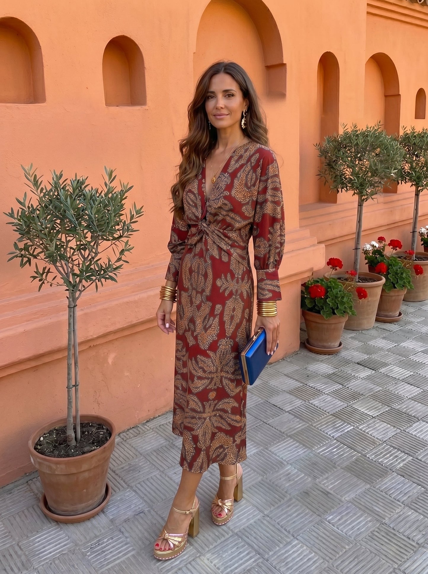 Midi-Kleid mit Print