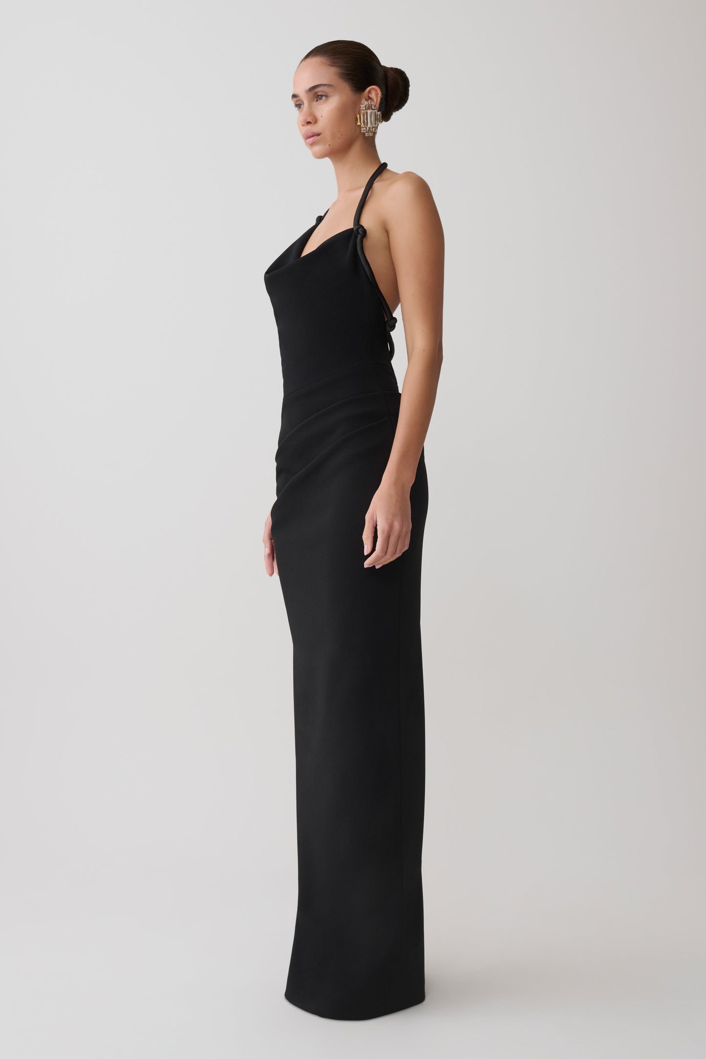 Gracie Halter Maxi Kleid - Schwarz