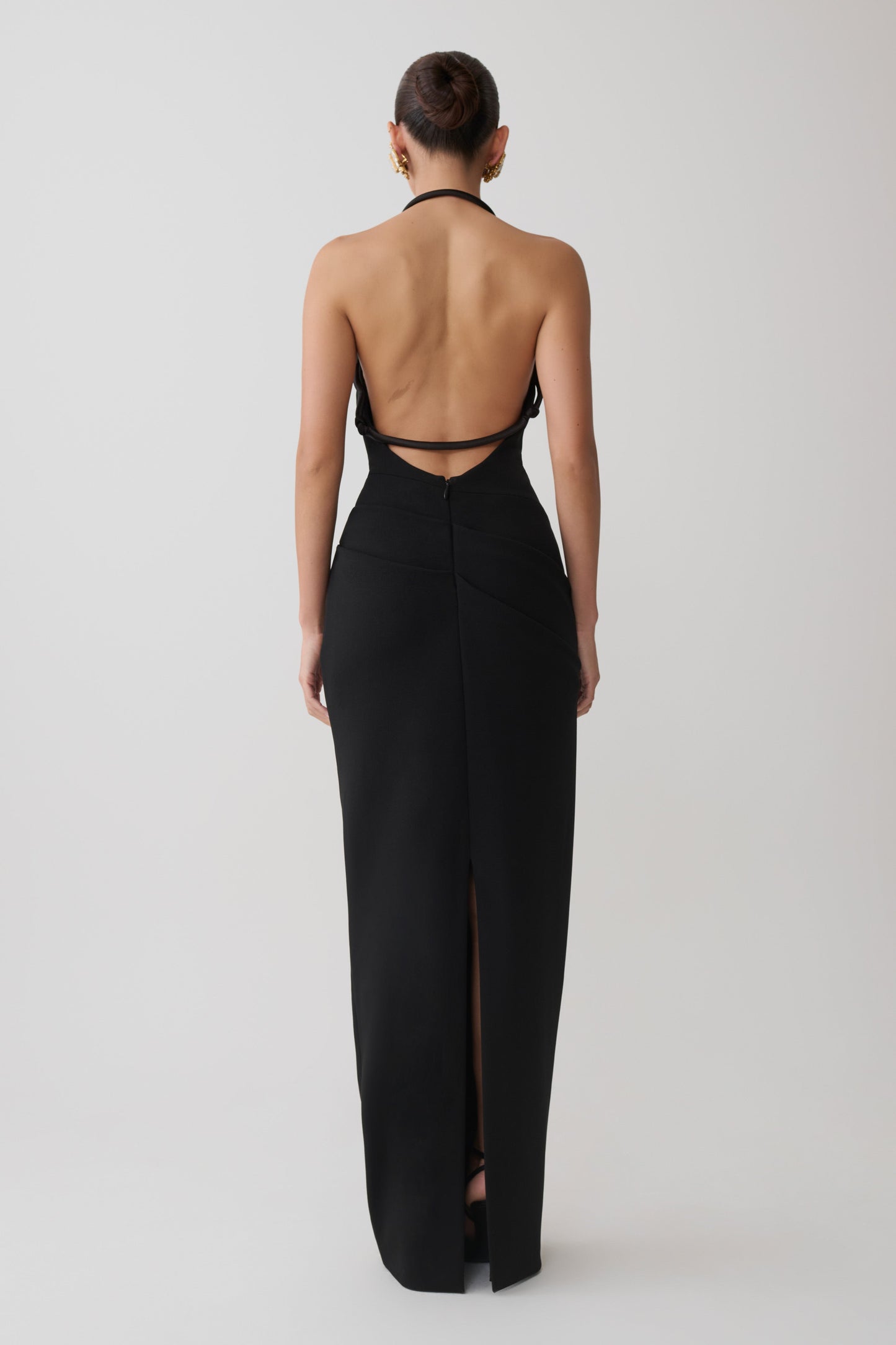 Gracie Halter Maxi Kleid - Schwarz