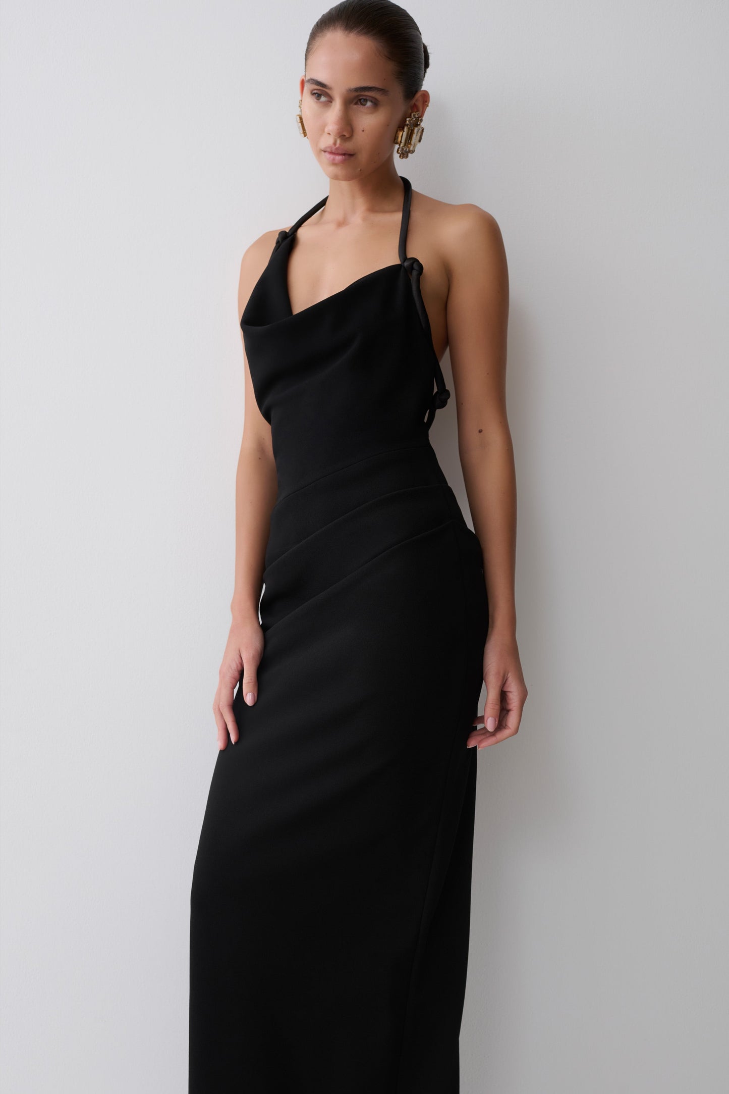 Gracie Halter Maxi Kleid - Schwarz