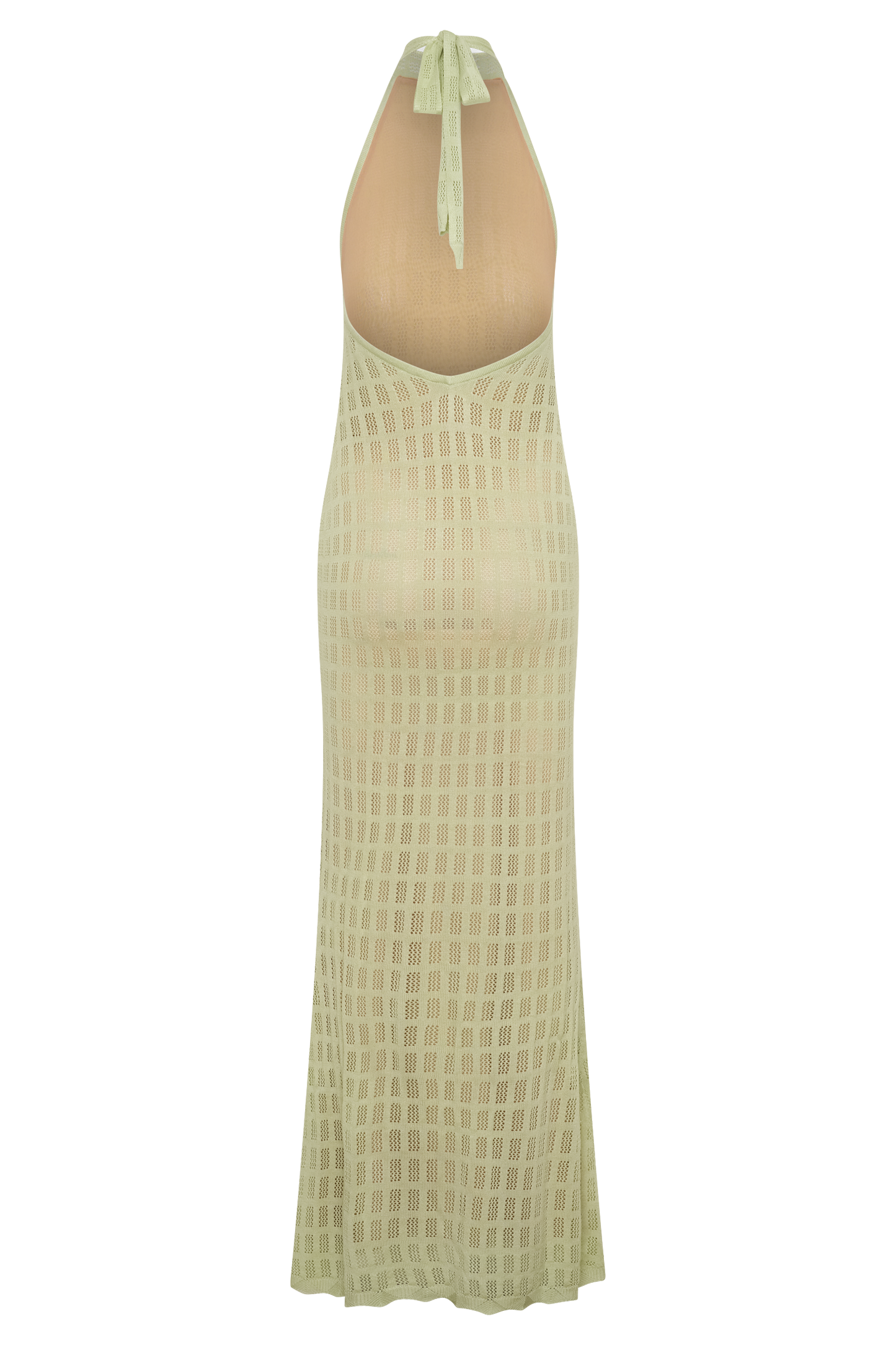 Hayley Halter Strick Maxi Kleid - Meeresgrün