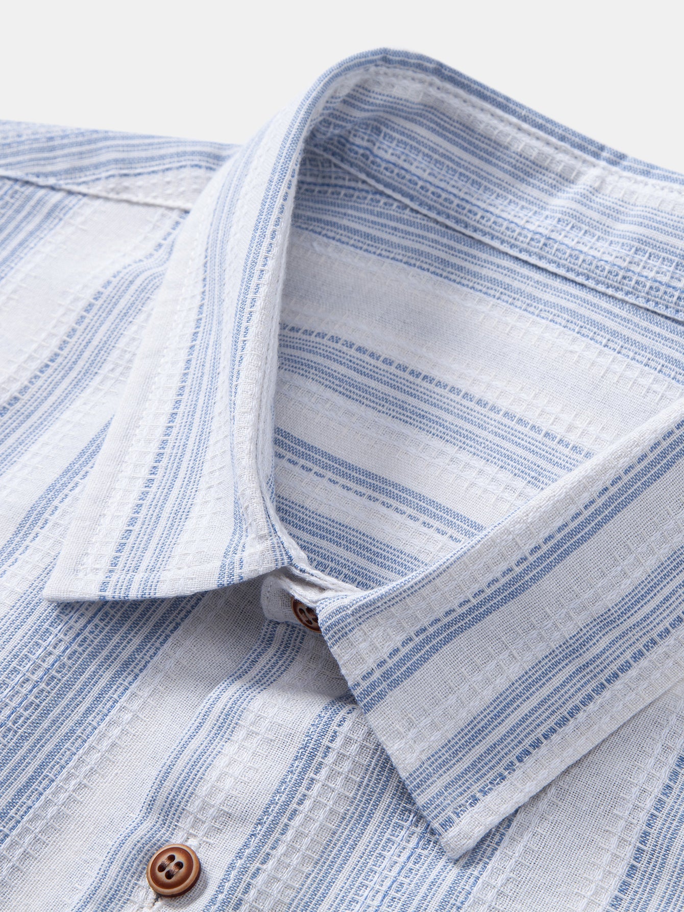 Gestreifte Leinen-Look Hemd mit Knopfleiste & gerade Leinenhose