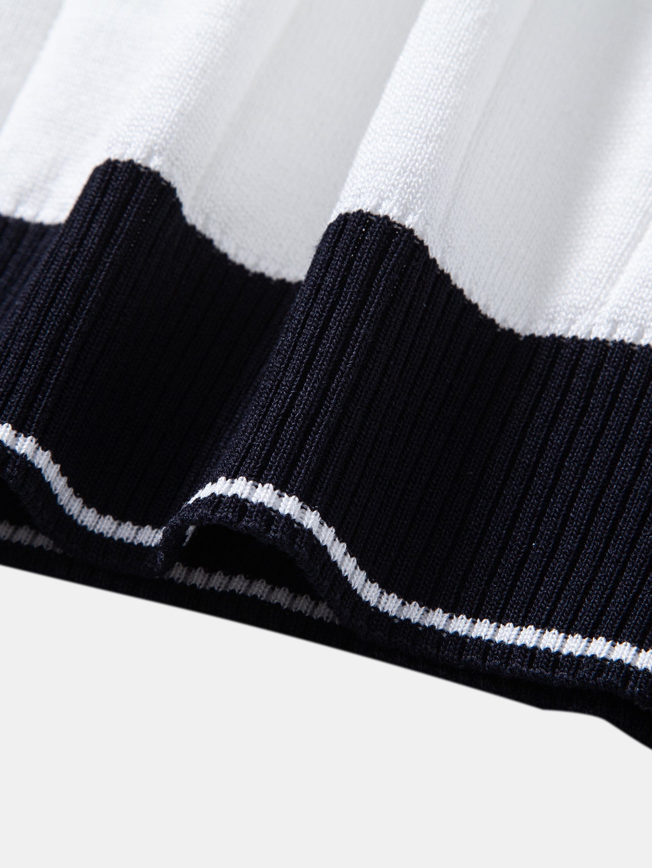 Kontrastbesatz Ribbed Johnny Kragen Strick Polo & Slim Fit Tapered Hose