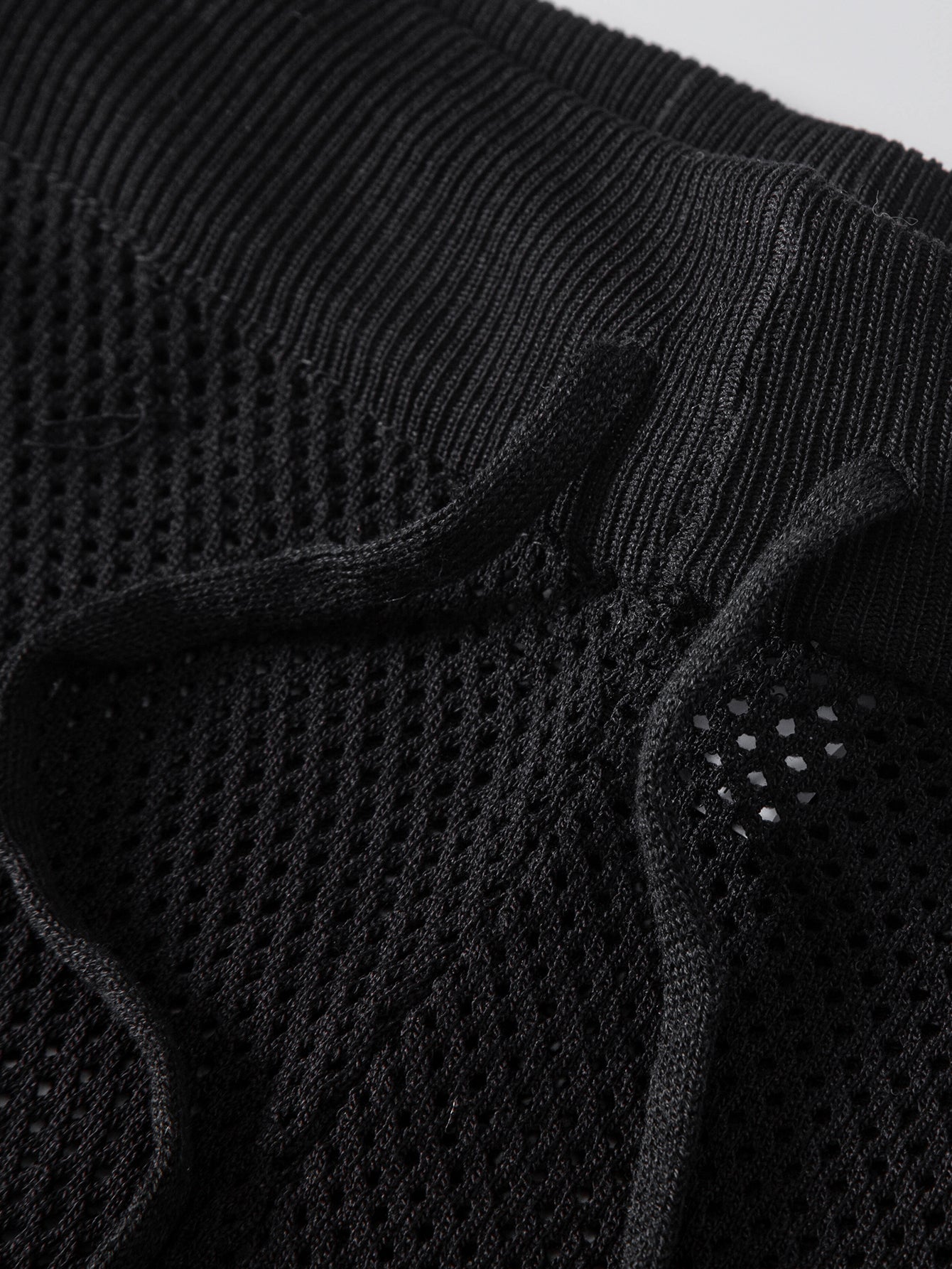 Gestreiftes Button-Up Strickhemd & Shorts mit Kordelzug