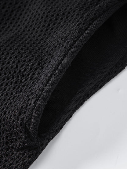 Gestreiftes Button-Up Strickhemd & Shorts mit Kordelzug