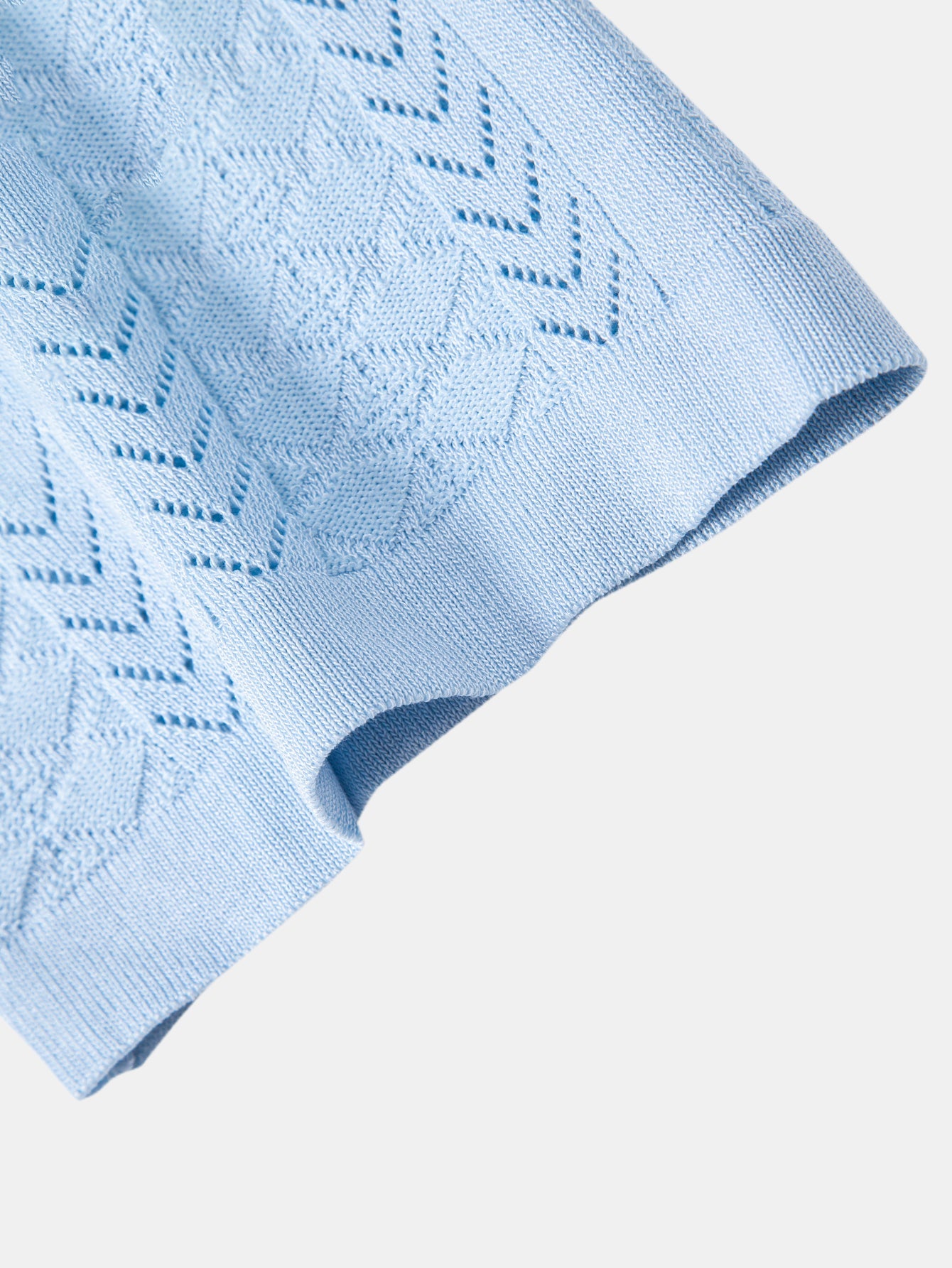 Texturiertes Jacquard Offenes Strickhemd & Gerade Beinform Leinenhose