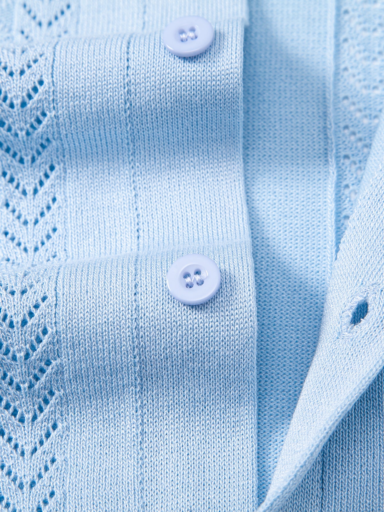 Texturiertes Jacquard-Offene Strickshirt & Crinkle-texturierte Gerade Hosen