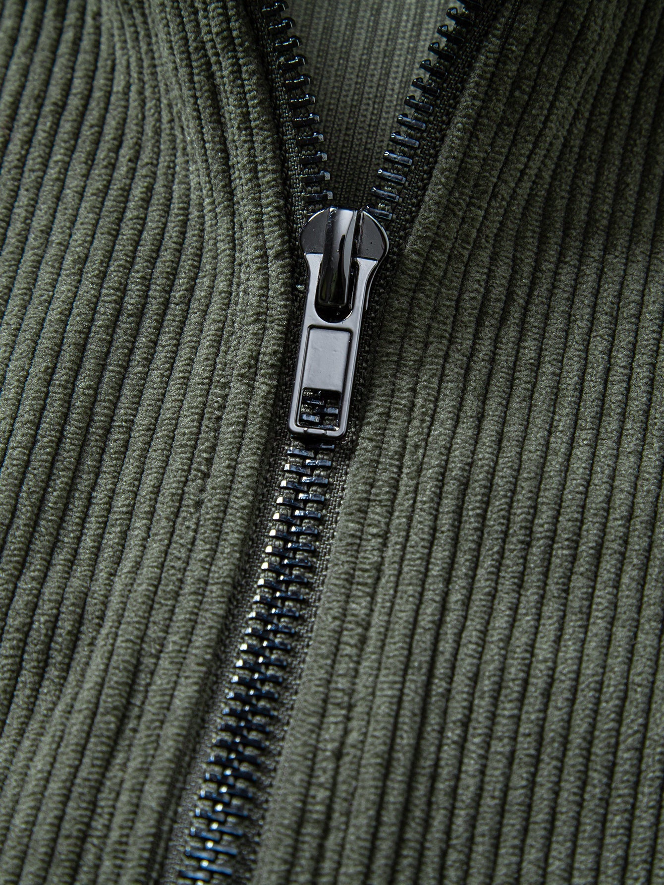 Quarter Zip Corduroy Raglan Ärmel Sweatshirt & Gerade Bein Corduroy Hose