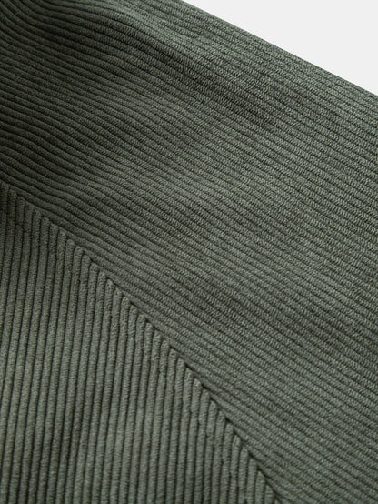 Quarter Zip Corduroy Raglan Ärmel Sweatshirt & Gerade Bein Corduroy Hose